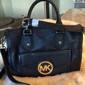 Michael Kors black bag with gold hardware
